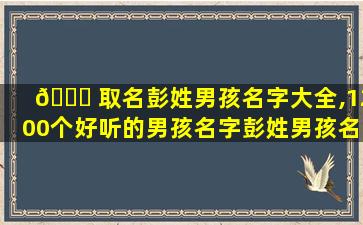 🐒 取名彭姓男孩名字大全,1200个好听的男孩名字彭姓男孩名字